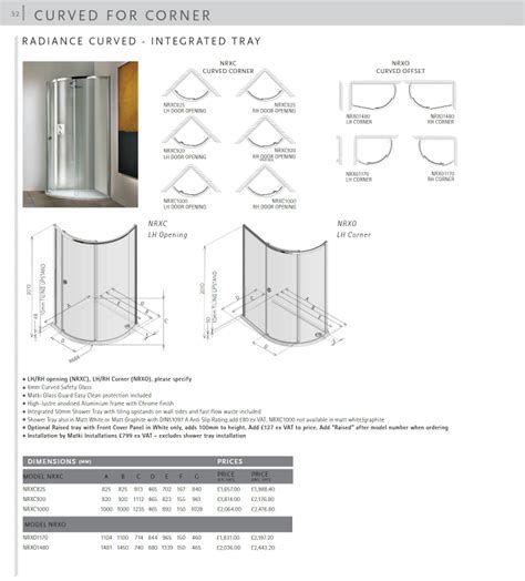 Matki Radiance Curved Offset Shower Enclosure With Shower Tray Nrxo