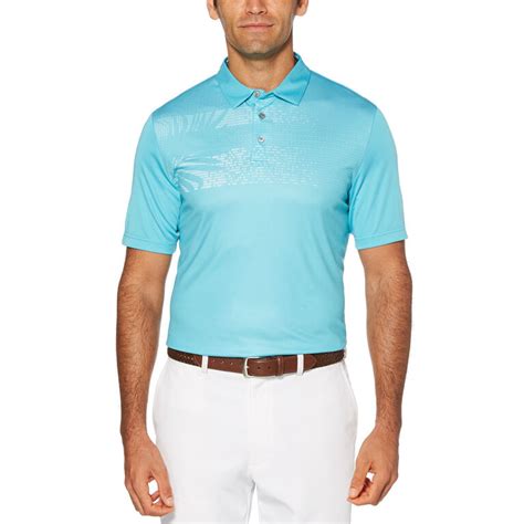 Pga Tour Mens Pro Series Tropical Chest Print Short Sleeve Polo Golf Shirt Pga Tour Superstore