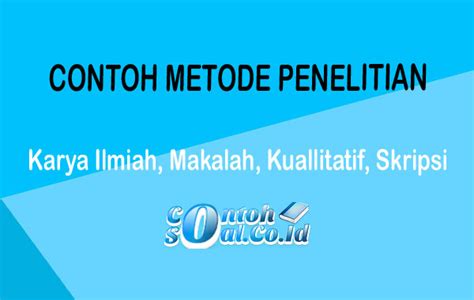 Detail Contoh Penulisan Metode Penelitian Koleksi Nomer