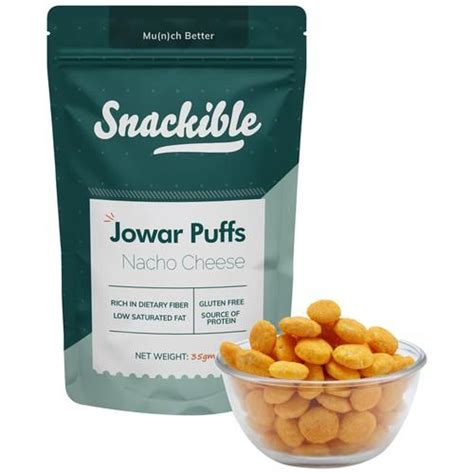 Buy Snackible Nacho Cheese Jowar Puffs Cheesy Crunchy Savoury High