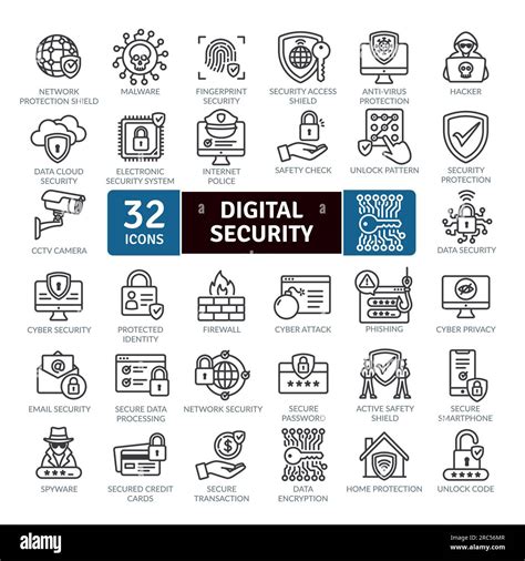 Ciberseguridad Y Tecnolog A De Seguridad Iconos Pack Vector Colecci N