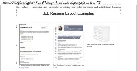 Job Resume Layout Examples