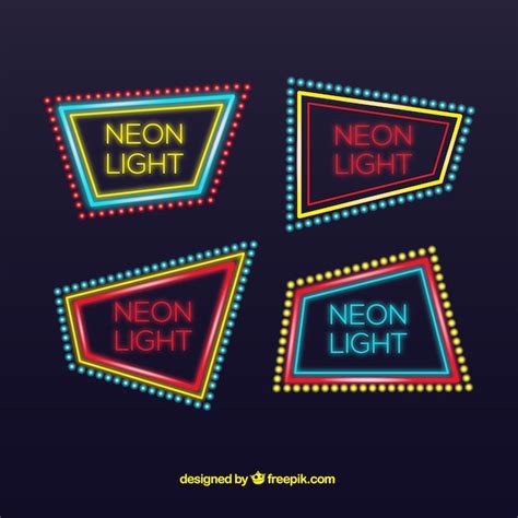 Pack De Carteles De Neon Vector Gratis