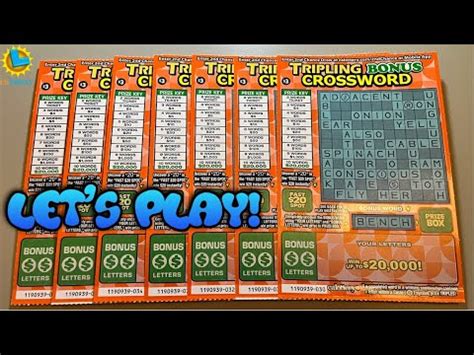 TRIPILING BONUS CROSSWORD SCRATCH OFF TICKETS YouTube