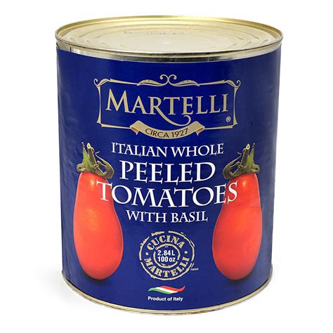 Martelli Italian Whole Peeled Tomatoes With Basil Martelli Foods Inc