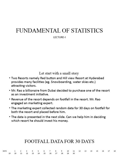 Fundamental Of Statistics Lecture I Pdf Statistics Quartile