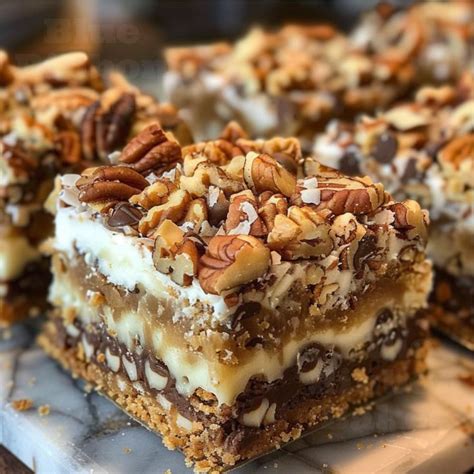 Best 9 Layer Cookies Bar Recipe Nuts Chocolate Coconut Gourmet Treats