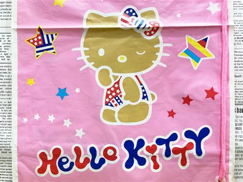 【震撼精品百貨】hello Kitty 凱蒂貓~hello Kitty日本sanrio三麗鷗kitty縮口袋購物袋 曬黑92083