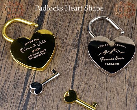 Two Hearts Locked In Love Lock Personalized Love Lock Custom Engraved