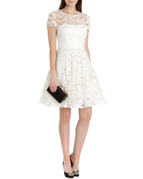 Ted Baker Caree Sheer Floral Dress In White Lyst