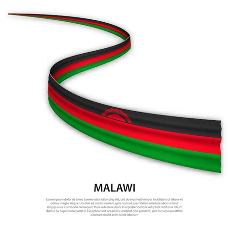 Premium Vector Waving Ribbon Or Banner With Flag Of Malawi