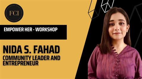 Empower Her Workshop By Nida S Fahad Youtube