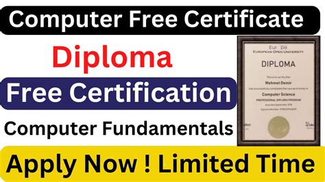 Computer Free Certificate Diploma Free Certification Computer