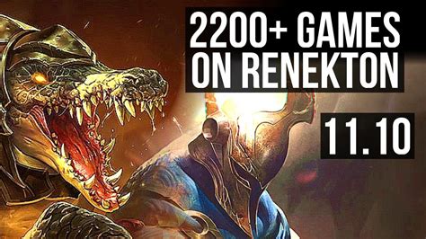 RENEKTON Vs PANTHEON TOP 2200 Games 5 0 1 1 4M Mastery KR