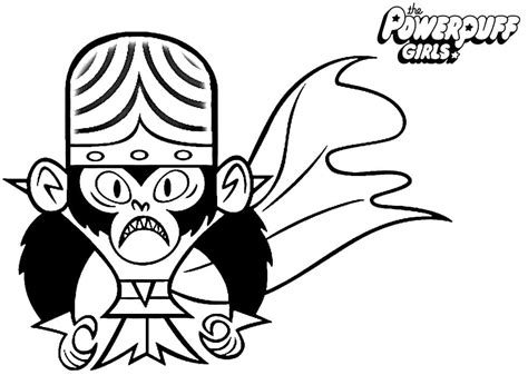 Coloriage Mojo Jojo dans Les Supers Nanas télécharger et imprimer