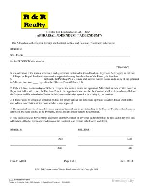 fillable  appraisal addendum fax email print pdffiller