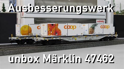 Ausbesserungswerk H0 Märklin unbox 47462 Containertragwagen Set Bauart