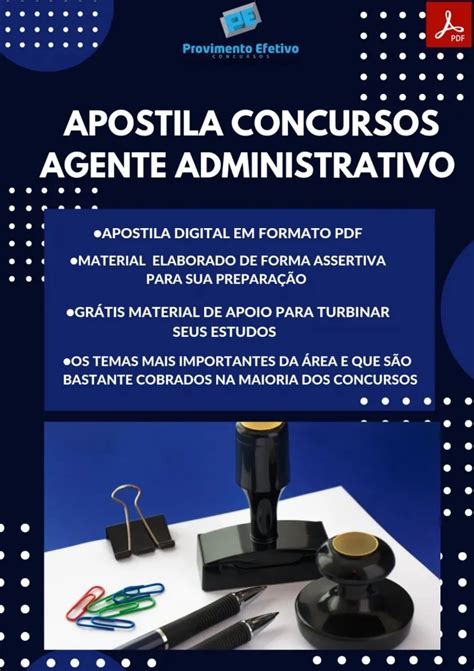 Provimento Efetivo Concursos Apostila Do Agente Administrativo