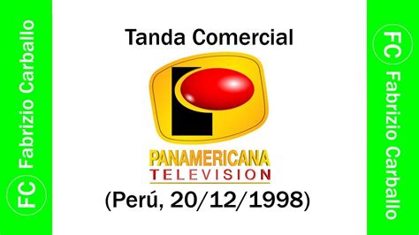 Tanda Comercial Panamericana Televisión 📺 Perú 20121998 📅 Youtube