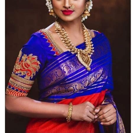 Royal Blue Maggam Work Blouse Aari Work Saree Blouse Aari Work Blouse