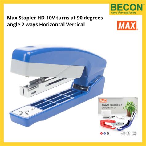 Max Stapler Hd 10v Turns At 90 Degrees Angle 2 Ways Horizontal Vertical