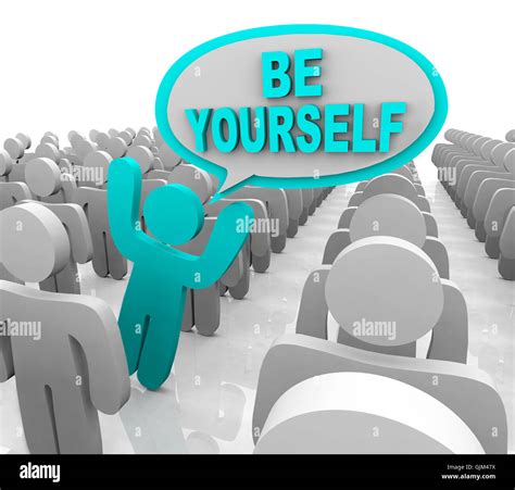 Be Yourself - One Different Person Standing Out in a Crowd Stock Photo ...