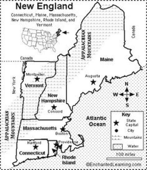 Map Of New England States And Their Capitals - Printable Map