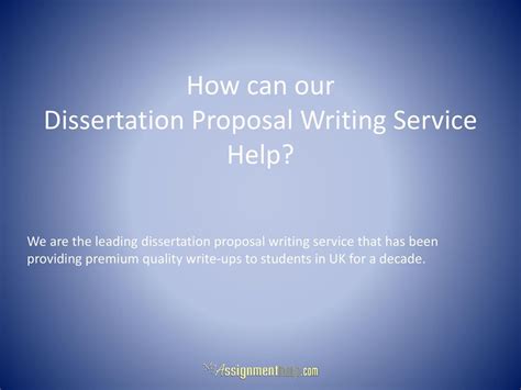 Custom Dissertation Proposal Writing Service Ppt Download