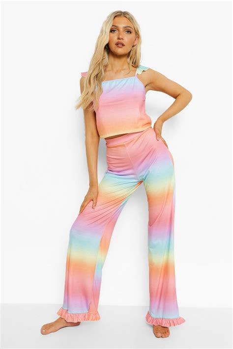 Womens Ombre Cami Trouser Pj Set Boohoo Uk