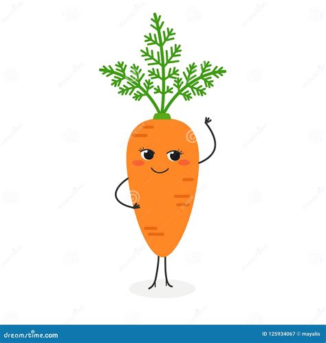 Cartoon Carrot Cute Character Face Sticker. Vector Illustration ...