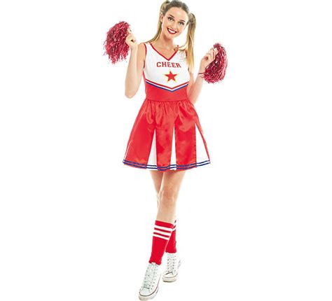 Rot Wei Es Cheerleader Kost M F R Damen