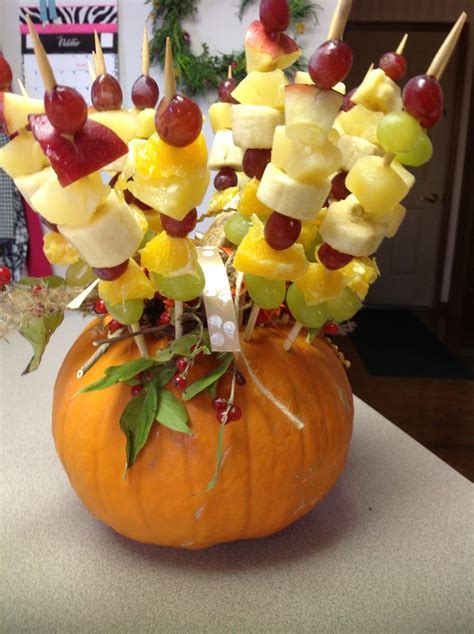 My Fall Fruit Skewer Pumpkin 2014 Fall Fruits Fruit Skewers