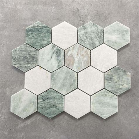 Jade Green Hexagon Marble Mosaic