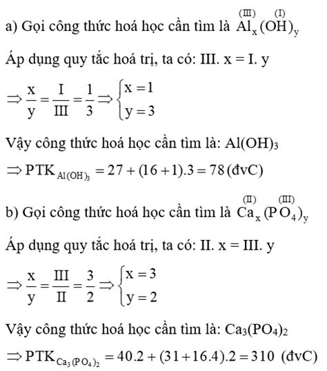 Lập công thức hóa học và tính phân tử khối của các chất sau a Al và