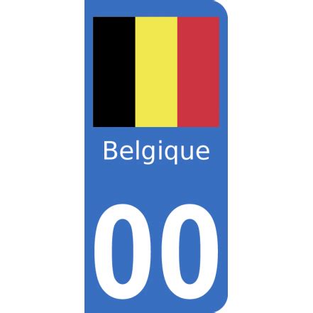 Autocollants drapeau de Belgique pour plaque immatriculation numéro au