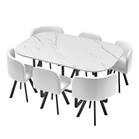 Corrigan Studio® Kayla-Ann 6 - Person PU Upholstered Dining Table Set