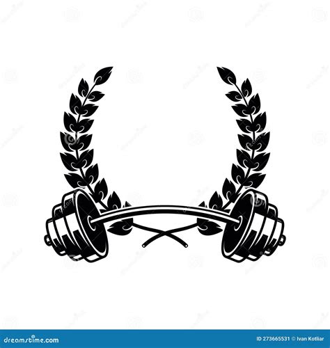 Emblem Template With Barbell And Wreath Design Element For Logo Sign Emblem Stock Vector