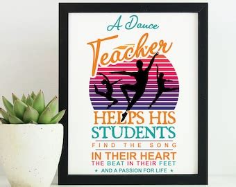 Dance Teacher Gift Printable Digital Print Dance Instructor Etsy