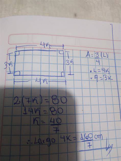 El Per Metro De Un Rect Ngulo Mide Cm Cuanto Mide Su Largo Si Su