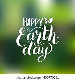 Happy Earth Day Hand Lettering Card Stock Vector Royalty Free