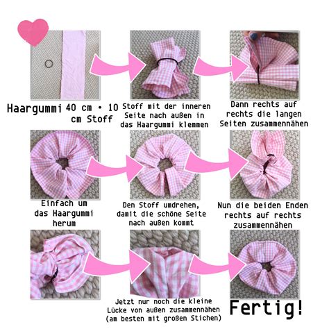 Scrunchie N Hen Diynur Stoff Und Normales Haargummi Ben Tigt Diy Hair