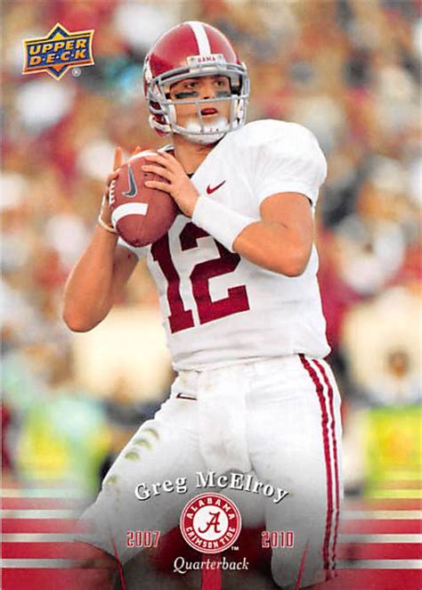 Greg Mcelroy Football Card Alabama Crimson Tide 2012 Upper Deck 76