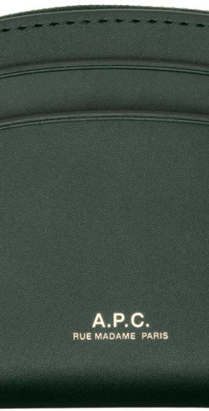 A P C Green Demi Lune Mini Compact Wallet