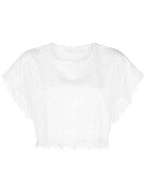 Zimmermann Alight Towelling Crop Top White Farfetch