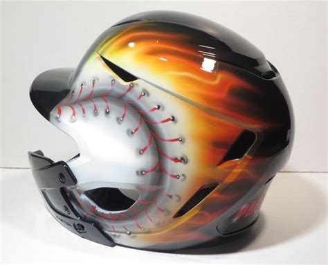 Custom Airbrushed Batting Helmet With Name on Back painting - Etsy