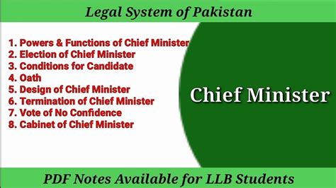 Chief Minister Of Province Chief Minister Power And Functions Legal