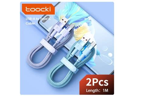 Seulement 4 62 le lot de 2 câbles USB A vers USB C colorés Toocki