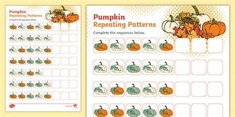 Pumpkin Repeating Patterns Worksheet Teacher Made