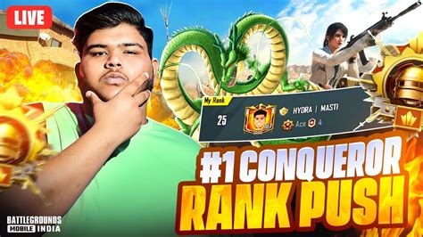 🇮🇳 Heavy Conqueror Rank Push Bgmi Live Hydra Mastizone Youtube