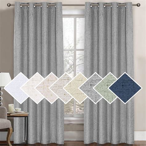 H VERSAILTEX Dove Cortinas Opacas De Lino De 84 Pulgadas De Largo